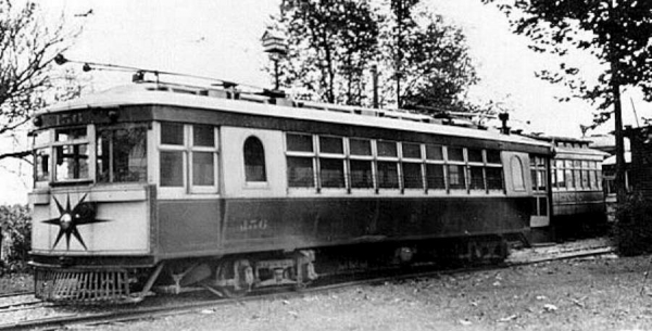 Interurban at the Car Barn