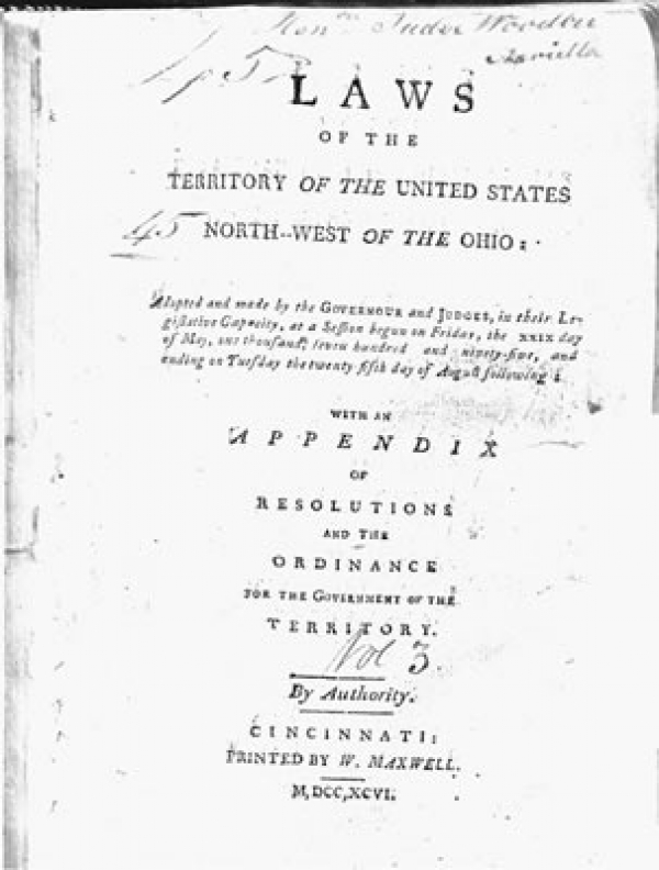 Laws of the Territory of the United States Northwest of the Ohio